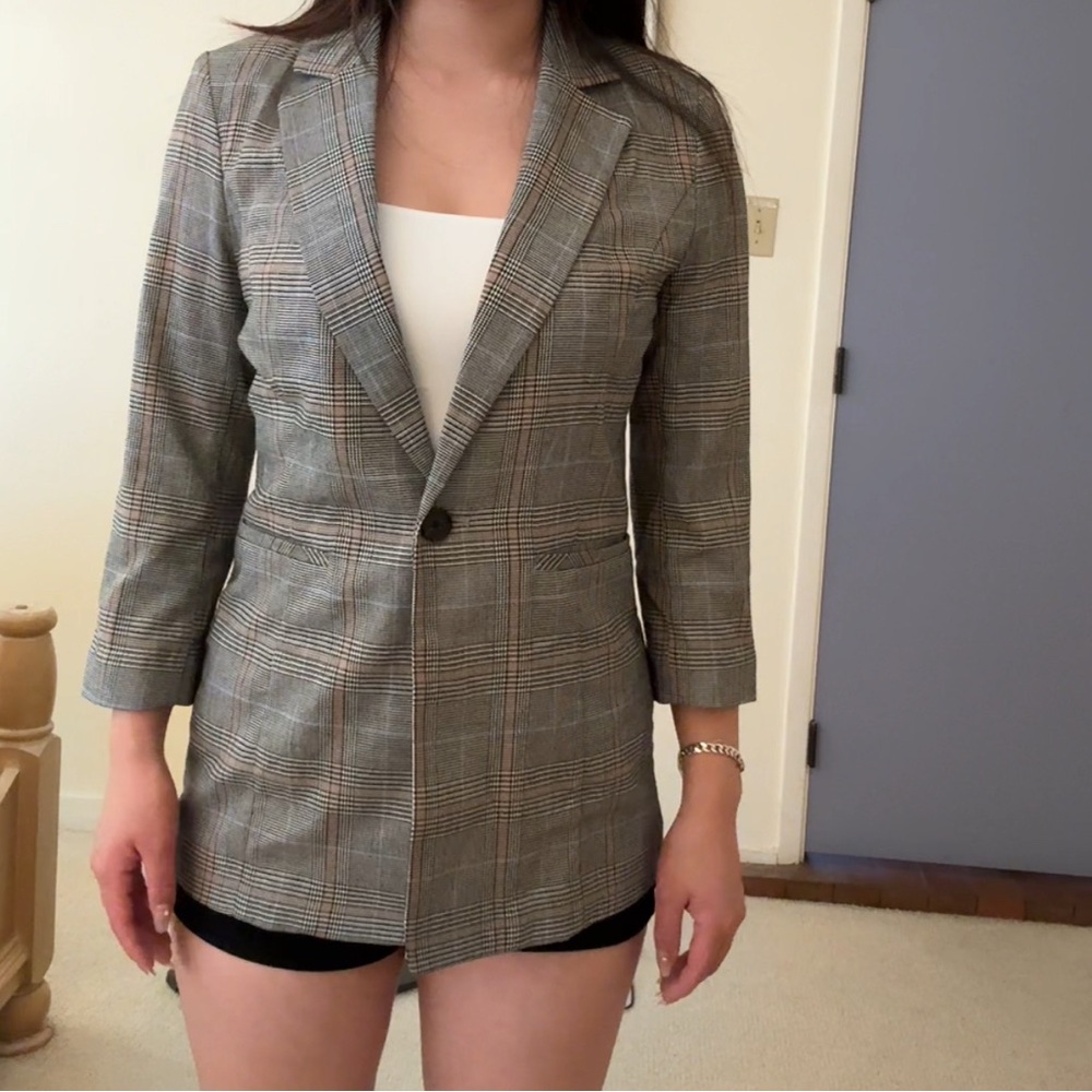 Only Women's Classic Checkered Blazer